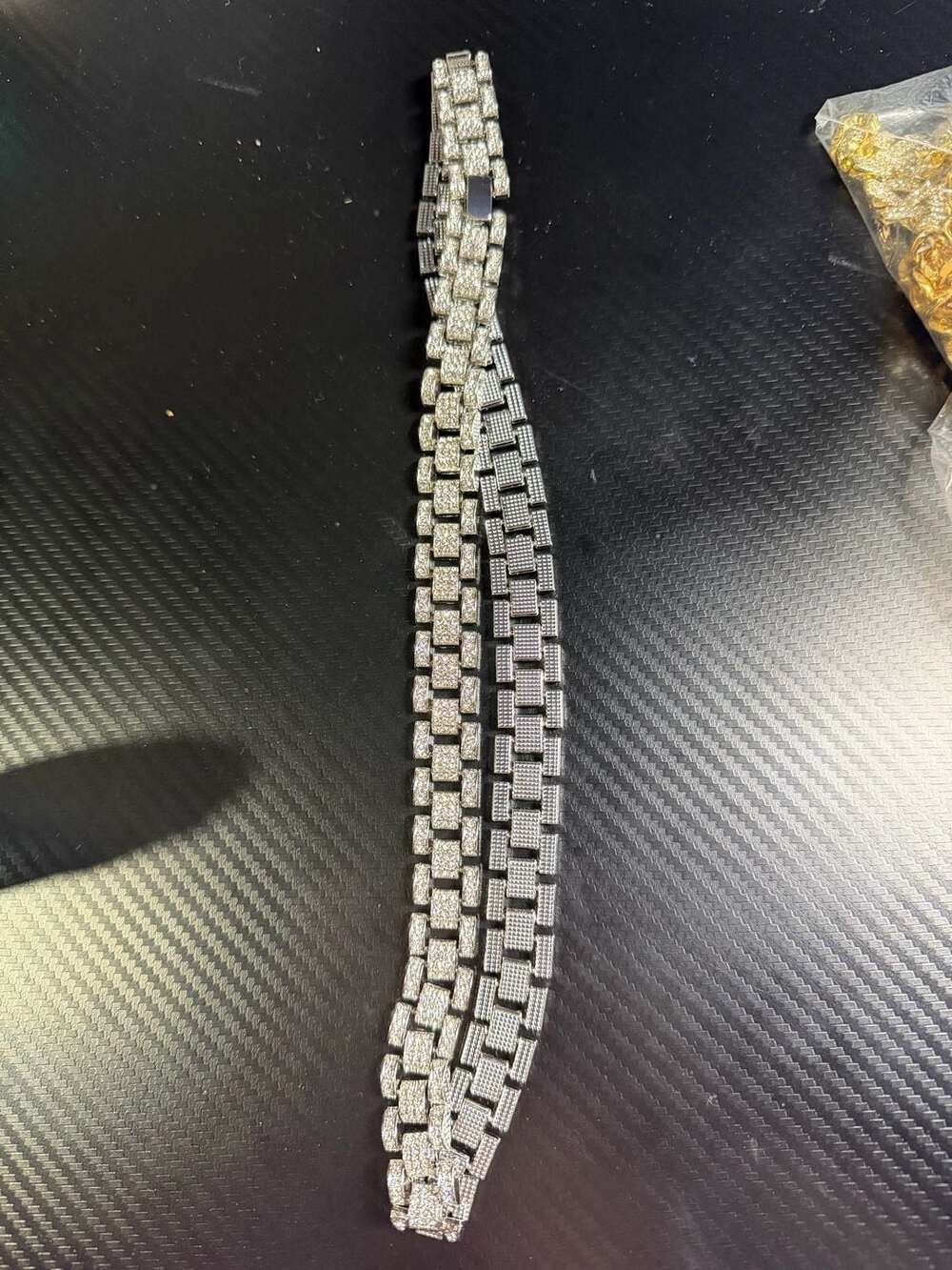 Iced Out CZ Fashion Watch Band Style Link Chain Bracelet
